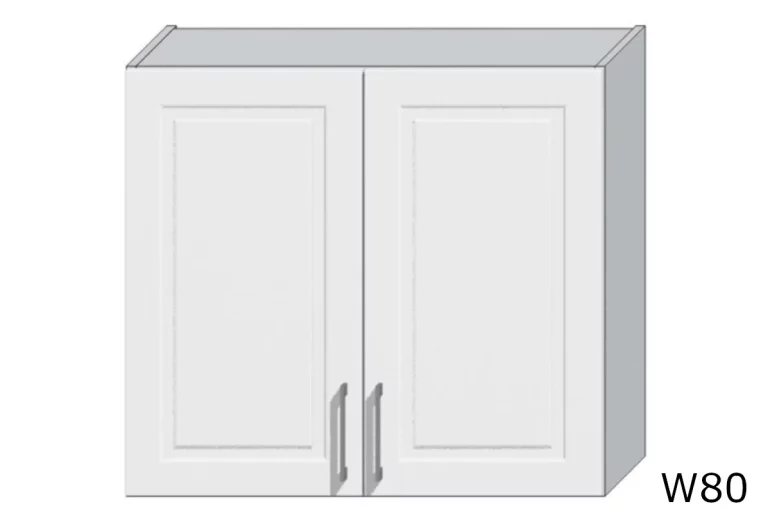 Горен кухненски шкаф с две врати OREIRO W80, 80x72x28,8, Пепел/Бял гланц